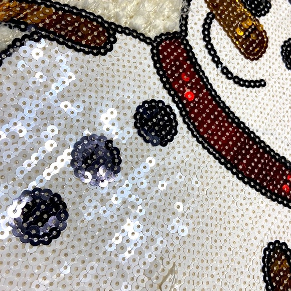 Holiday Snowman Sweater-Christmas-Winter. Sequin on the front. Large. Classy. - Picture 7 of 9